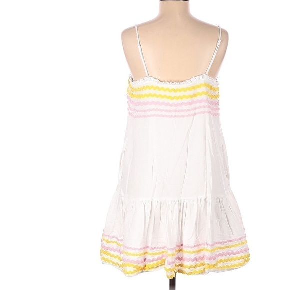 Lisa Marie Hernandez for Target Ric Rac Dress Linen Blend White,Pink,Yellow Sz M - Picture 2 of 11